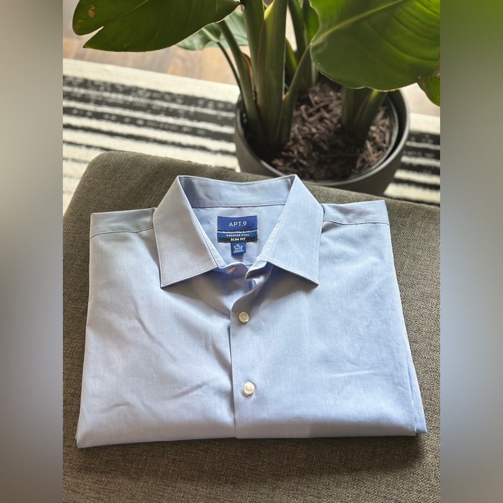 Apt. 9 Men's Sky Blue Casual Button Down Shirt